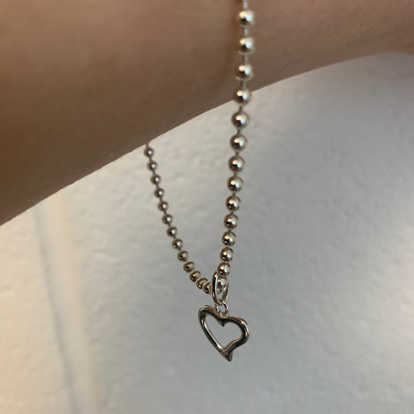 Open Heart Ball chain bracelet