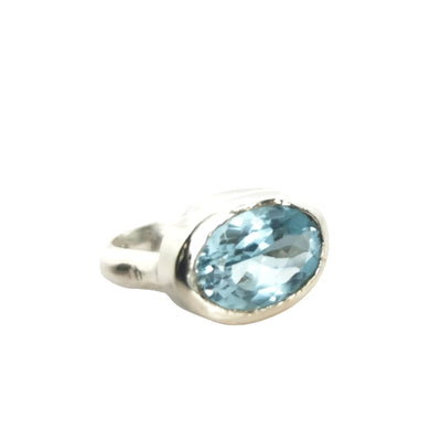 Sky Blue Topaz Goddess Ring | SilverBoo Jewellery 