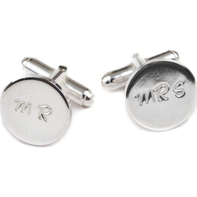 Mr & Mrs Signature Silver Cufflinks | SilverBoo Jewellery