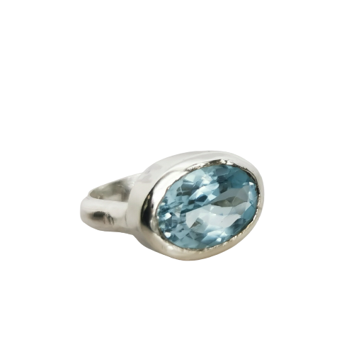 Sky Blue Topaz  Goddess Ring | SilverBoo Jewellery 