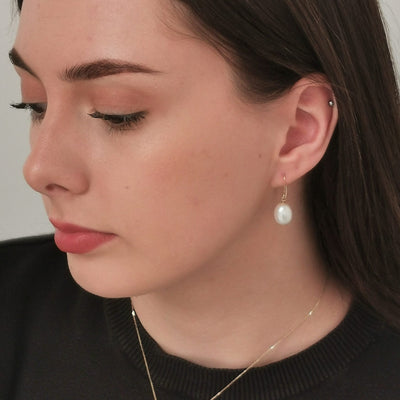 Lux Pearl Drop Gold Earrings | SilverBoo Jewellery, Lincs