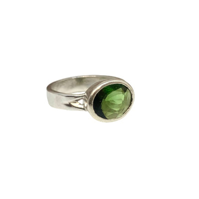 Dark Green Brazilian Tourmaline Goddess Ring Bespoke | SilverBoo Jewellery, Lincolnshire