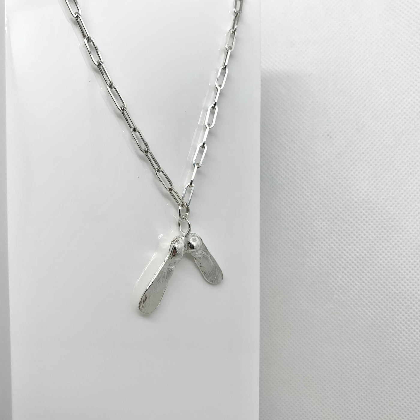 Silver Double Sycamore Trace Chain Necklace