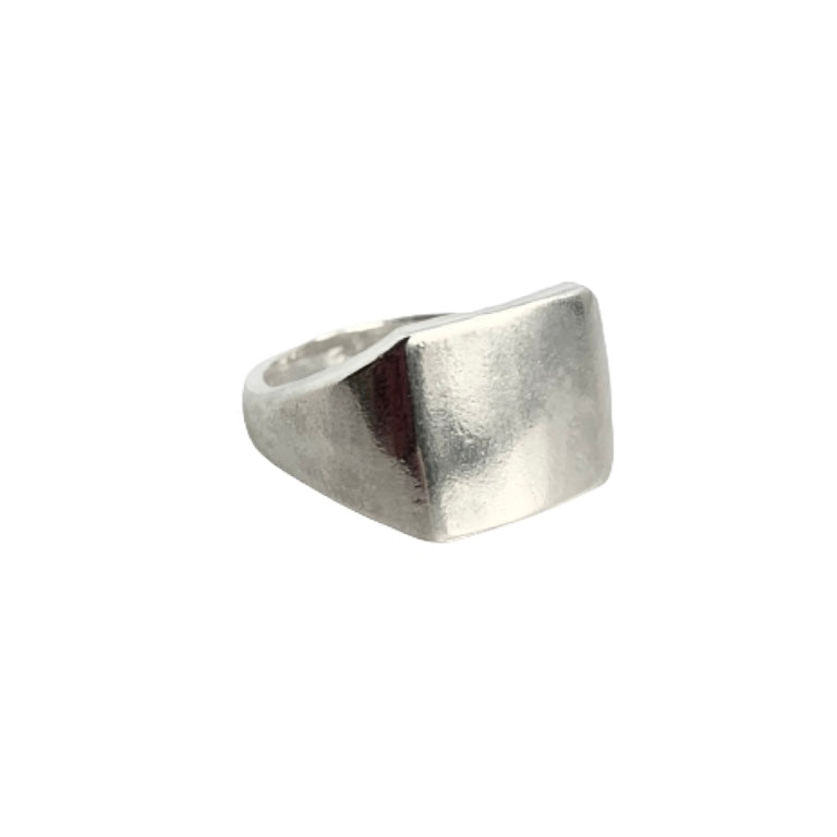 Square Face Silver Signet Ring | SilverBoo Jewellery