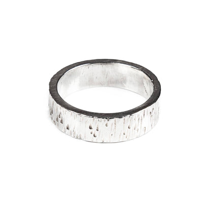 Silver Chunky Bark Ring - Unisex | SilverBoo Jewellery