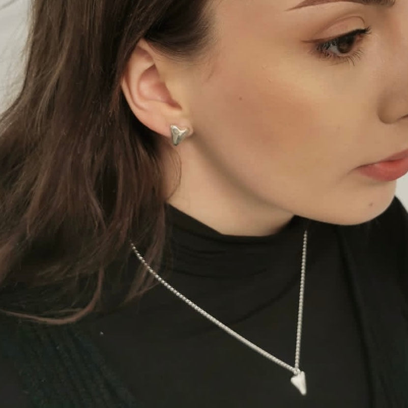 Heart Stud Solid Silver Earrings | SilverBoo Jewellery, Lincolnshire 