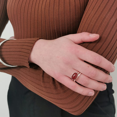 Burgundy Dress Ring (Bloodstone )