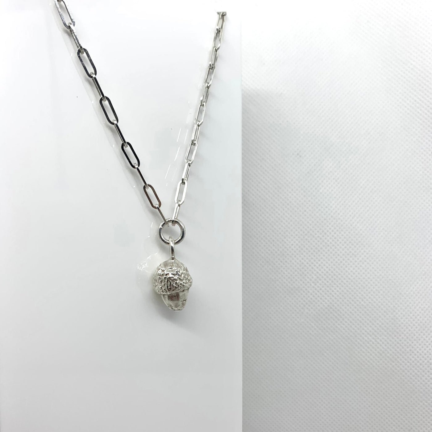 Silver Acorn Trace chain Necklace
