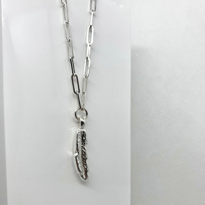 Silver Chunky Leaf Trace chain necklace