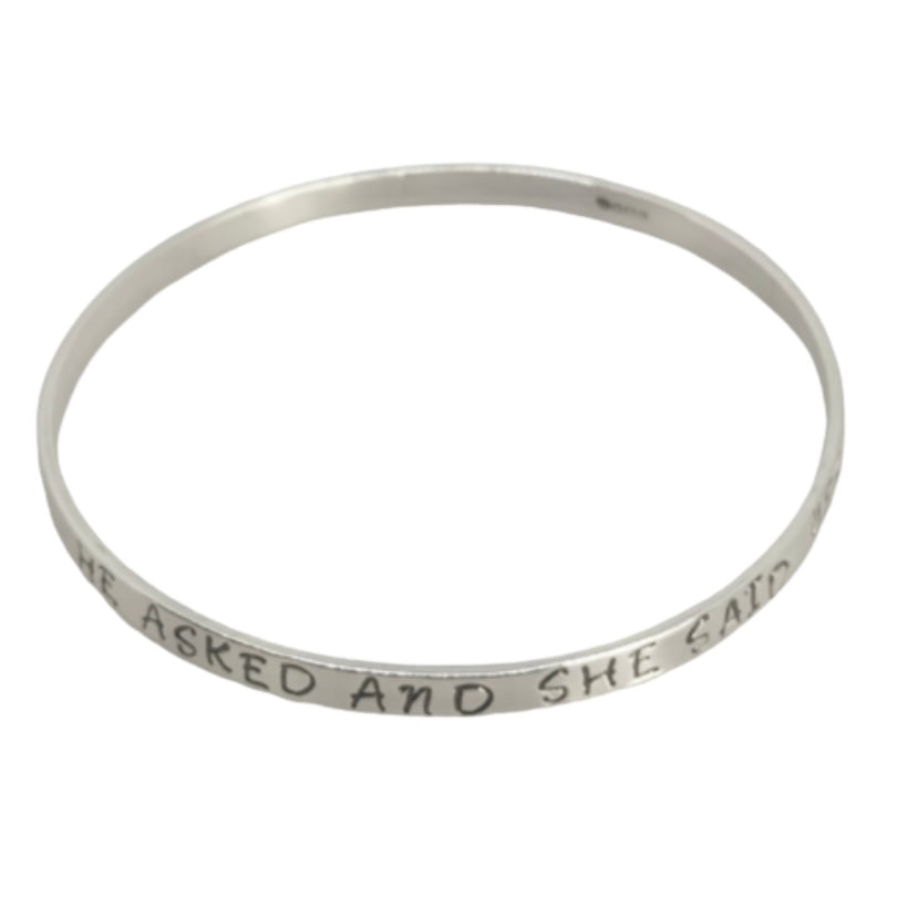 Personalised Silver Bracelet / Bangle | SilverBoo Jewellery